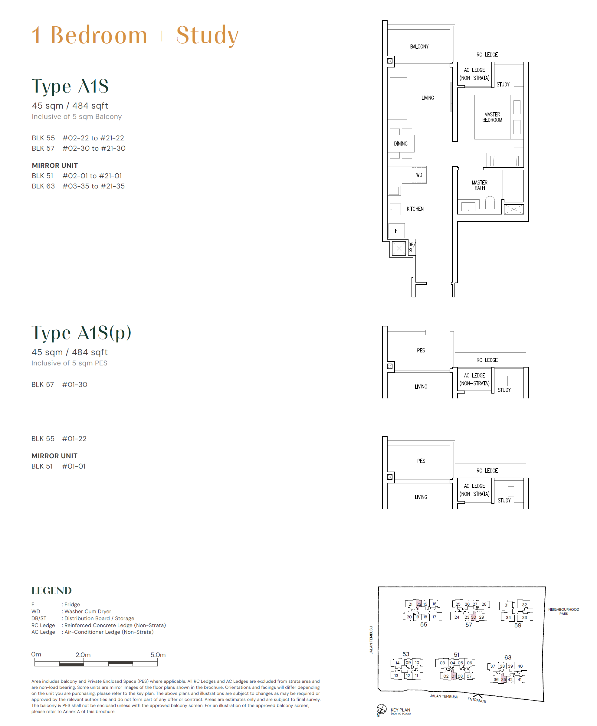Emerald Of Katong 1 Bedroom Floor Plan 2
